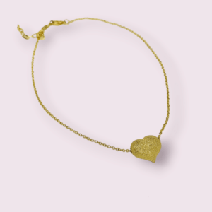 Cadena Heart Puffy Sating Gold